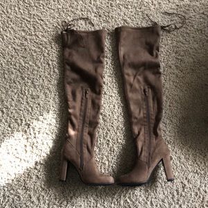 Brand new brown sueded over the knees boots